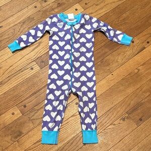 Hanna Andersson Purple Heart Kids Zipper Footie